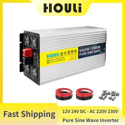 5000W 6000W 8000W 10000W 12000W Pure Sine Wave Inverter 12V 24V 48V DC To AC 220V Power Converter Car Solar Off Grid Transformer