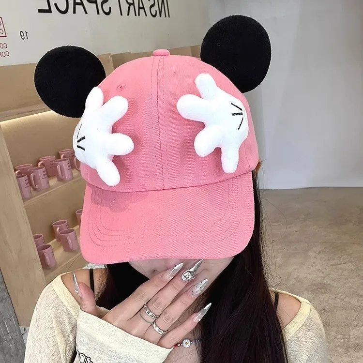 Gorra de béisbol con orejas de Mickey Mouse para niña, gorro de béisbol con orejas de Mickey Mouse, informal, a la moda, para deportes al aire libre, regalo
