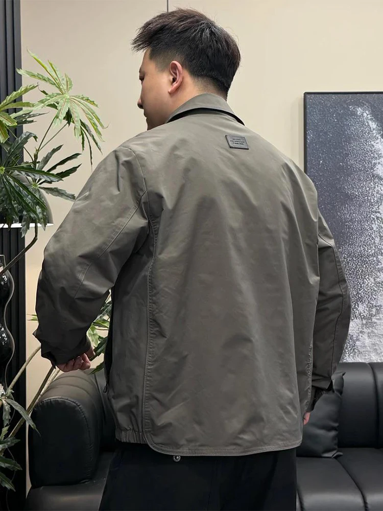 Men's Business Casual Stand Collar Jacket Spring Autumn High Quality Simple  Color Top Youth Versatile Lightweight Coat