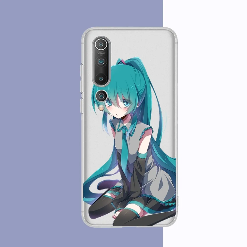 Amine H-Hatsunes-M-Miku girls Phone Case For Samsung S 20 21 22 23 for Redmi Note7 8 9 10 for Huawei P20 30 40 Clear Case