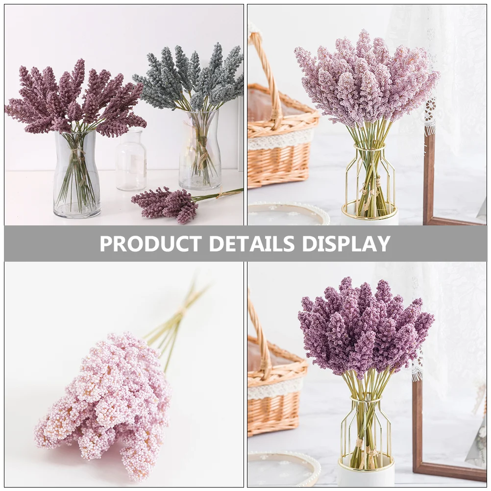 

2 Bunches Decorations Simulated Ears Wedding Lilac Plastic Realistic Artificial Plants