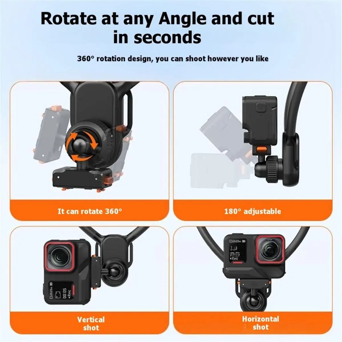 A59E Neck Hold Mount Chest Mount for AcePro2X5X4Air Accessories Universal Ball Joint Magnetic Quick-Release Mount