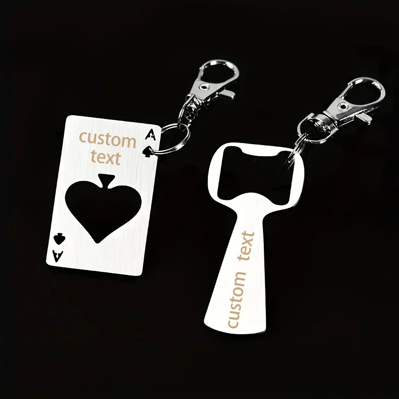 

1Pc【Personalized Custom Text】Keychain, Multi-Purpose Bottle Opener and Square a Key Pendant, Laser Engraved Keychain Accessory