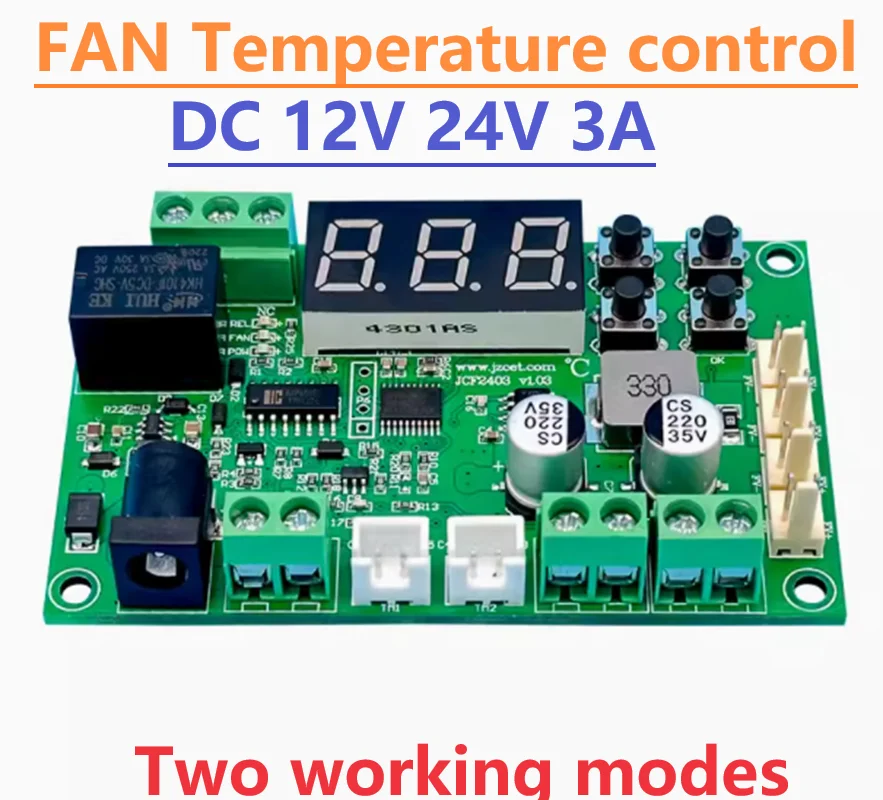 DC 12V 24V 3A FAN temperature control W digital TEMP display speed regulation PC Chassis cpu graphics card cooling fan governor