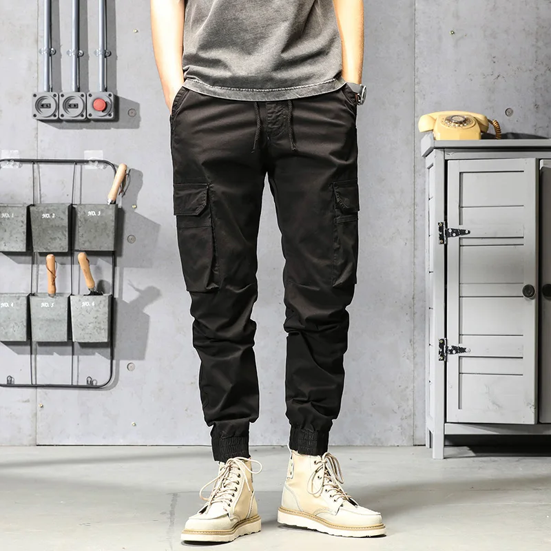 

Spring Autumn Casual Multi Pockets Long Trousers mens Men New Straight Tactical Pants Man Clothing Men's Cotton Cargo Pants