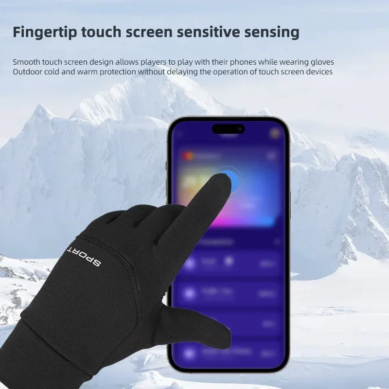 قفازات عازلة للصوت مقاومة للماء تعمل باللمس ، أصابع دافئة كاملة ، رياضات خارجية ، ركض ، دراجة نارية ، تزلج ، ركوب الدراجات ، أسود ، جديد ، شتوي