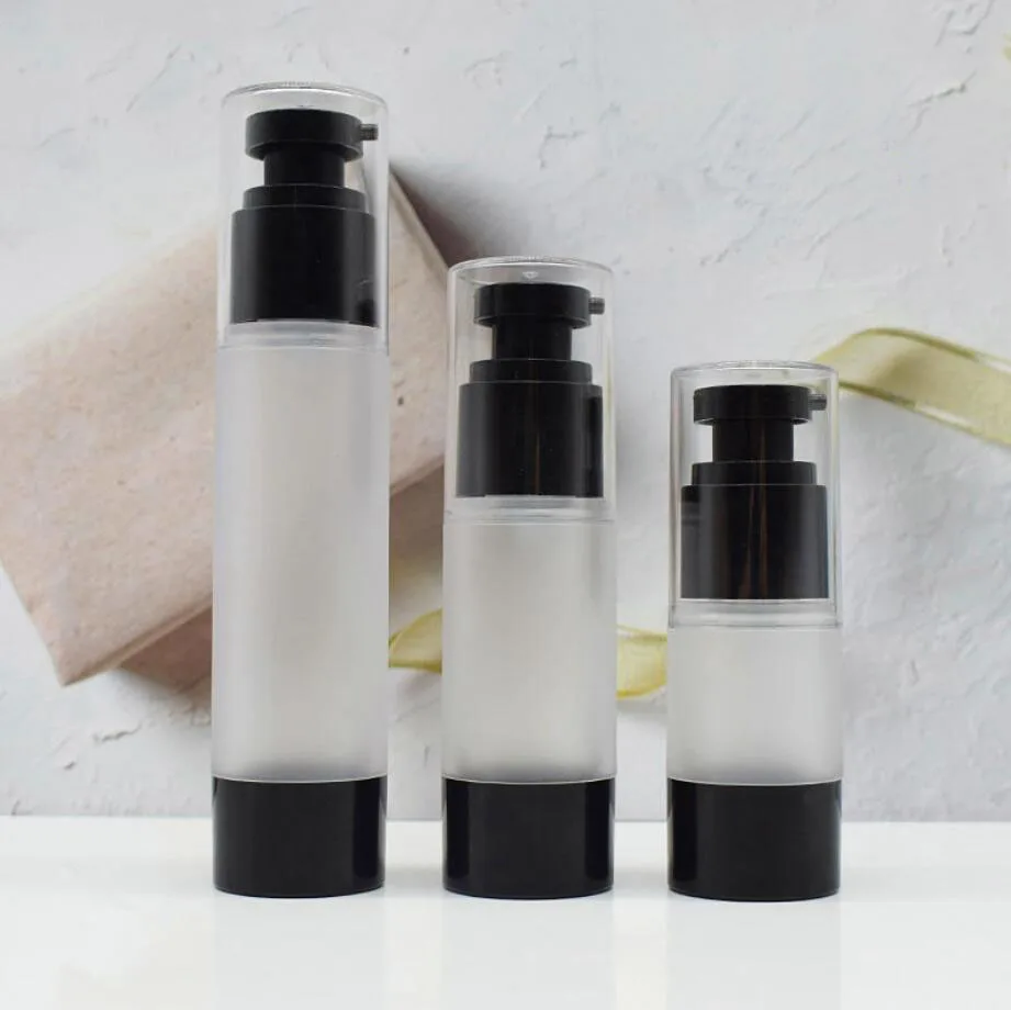 

30ml frosted plastic black airless bottle eye essence serum/lotion/emulsion liquid foundation toner skin cosmetic packing