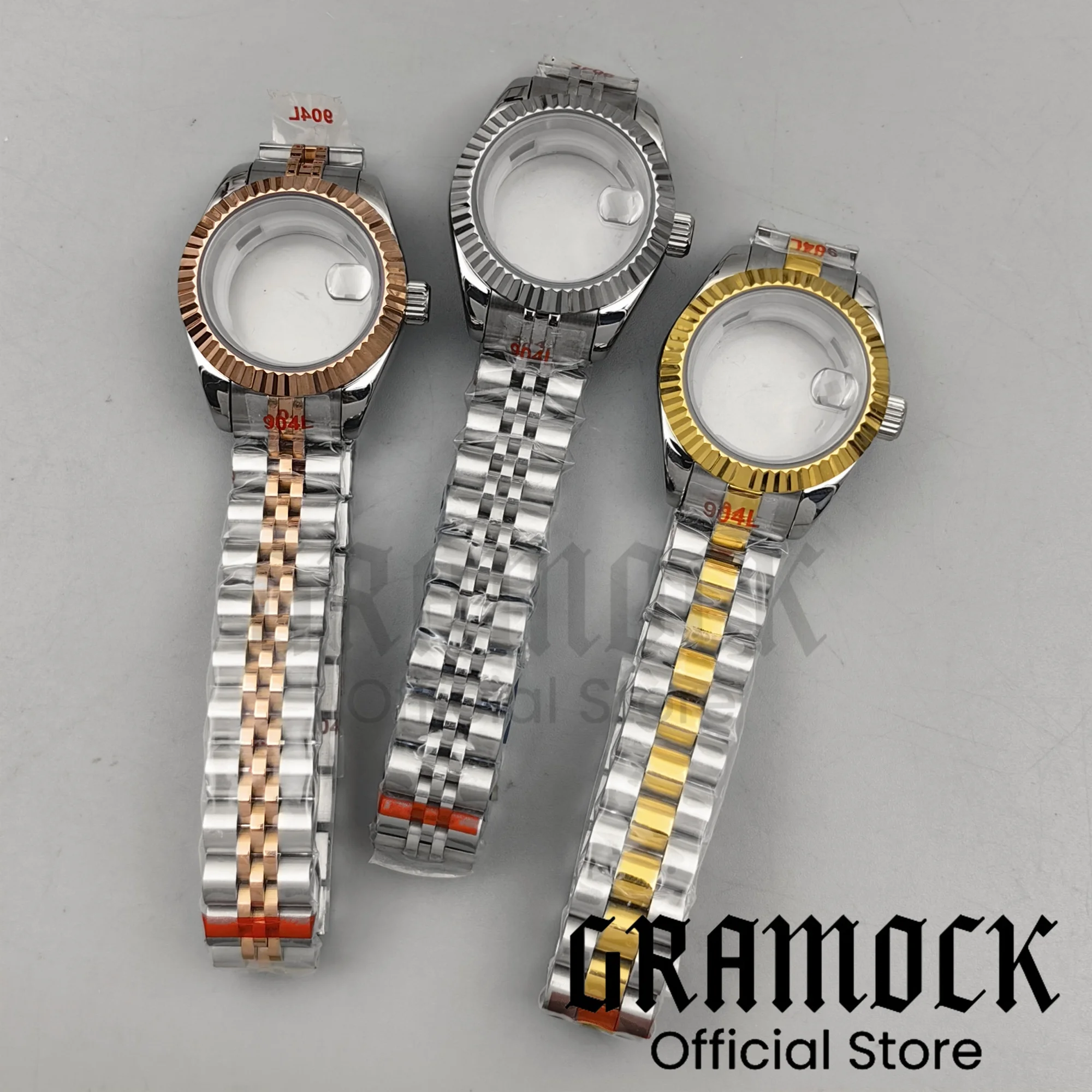 28MM Stainless Steel Slope Bezel Watch Case Sapphire Glass With 20.5MM Dial Hand For Ladies NH05 NH06 Watch Box Part Waterproof