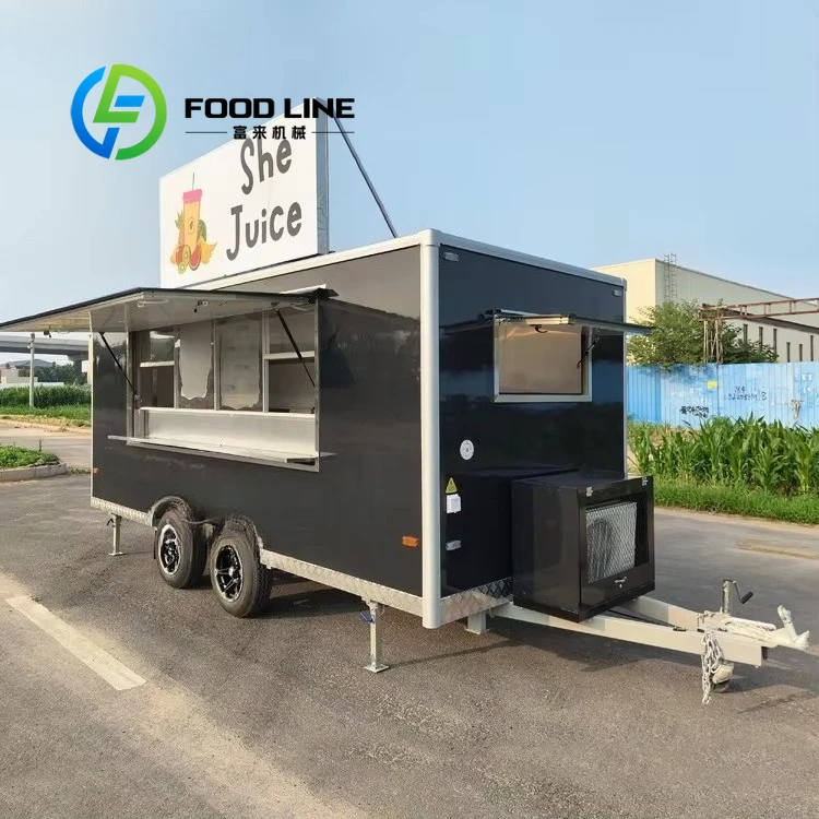 Mobile Food Truck Catering BBQ Food Catering Trailer with Fully Kitchen Equipped