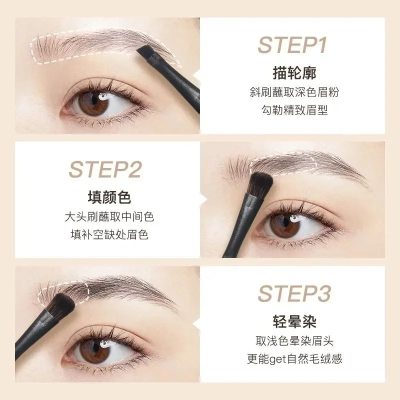 JUDYDOLL Tavolozza di polvere per sopracciglia a 3 colori Crema per sopracciglia naturale duratura Bellezza rara Impermeabile Trucco grazioso Cosmetici originali