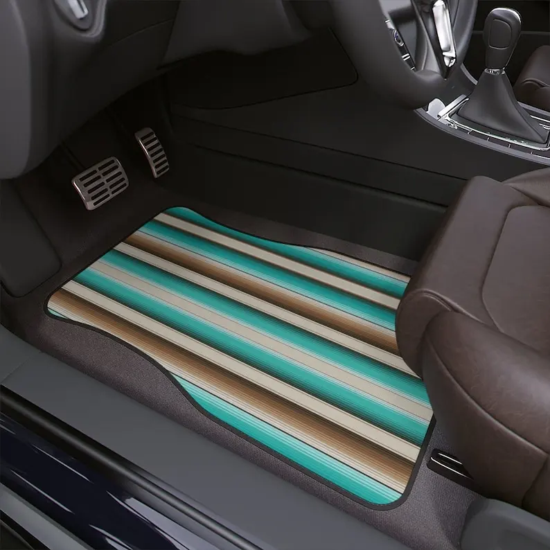 Turquoise and Brown Aztec Car Floor Mats|Car Accessories |Western| Christmas Gift