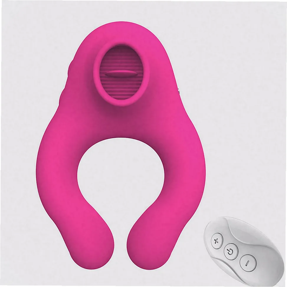 Unisex Vibrator With Male Penis Ring Features Tongue Licking Sex Toy  Vibrator Scrotum Massager Cock Ring Clit Stimulator view 4