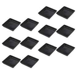 12 Pcs Square Flower Pot Tray Plants Pots Indoor Saucers Plastic Flowerpot Water Plates Holder