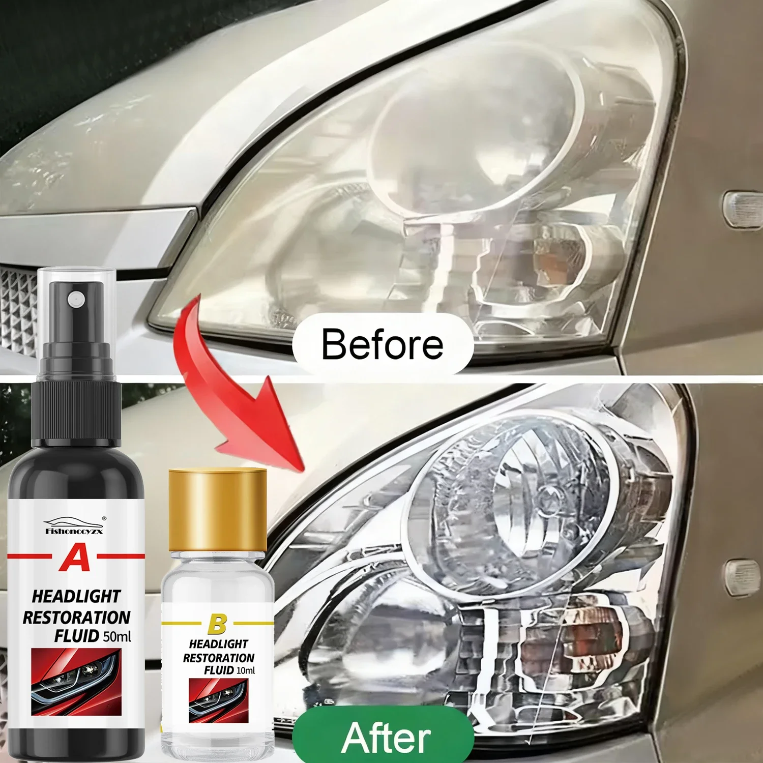 

Car Headlight Restoration Polishing Kits Headlamp Scratch Remover Repair Cleaning Oxidation Headlight Crystal Coating Liquid