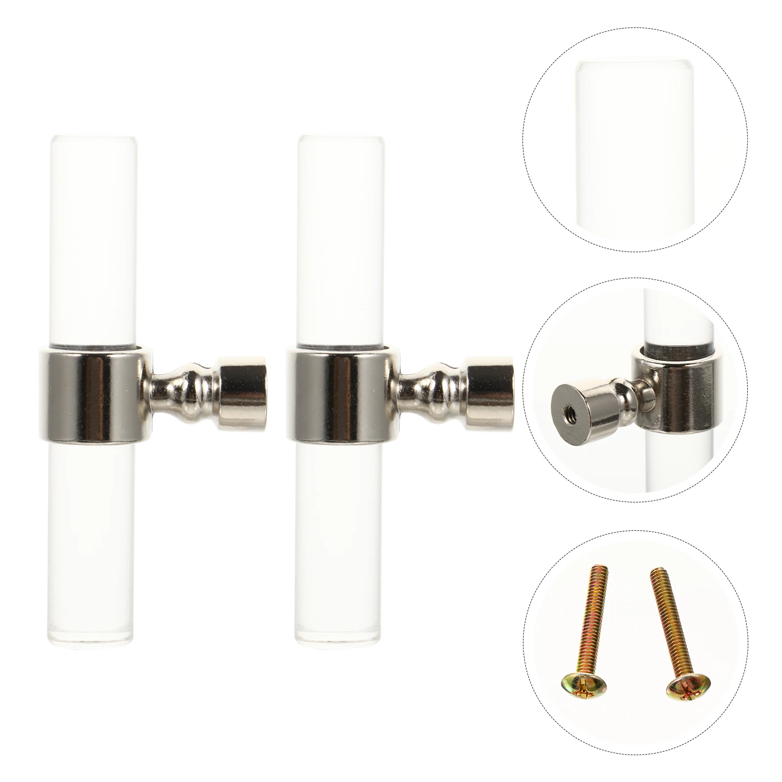 

2Pcs Transparent Acrylic Drawer Pulls Strong Zinc Alloy Cabinet Knobs for Furniture Door Renovation Smooth Fingerprint Resistant