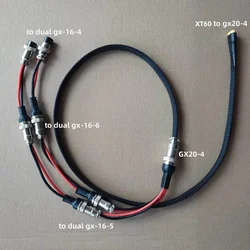 Lithium battery charger Power cableXT60 to gx20-4to dual gx-16-6to dual gx-16-5togx-16-4  Output power cable Lithium ion Lithium