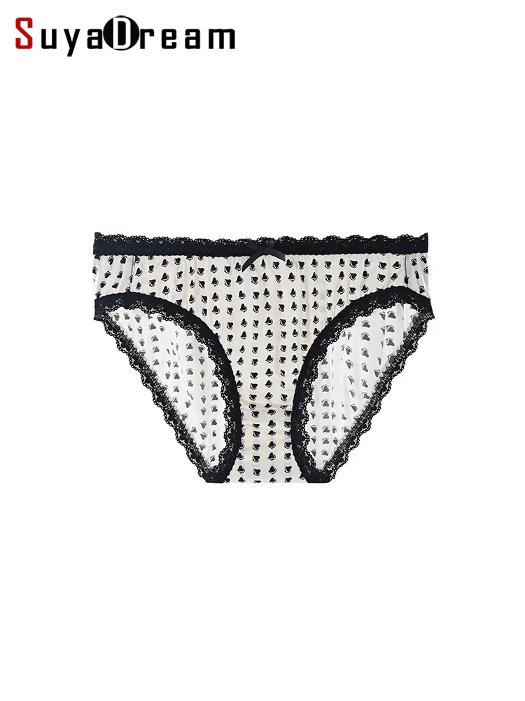 

SuyaDream, женские кружевные трусы, нижнее белье из 93% натурального шелка, 7% спандекса, трусы для здоровья, новинка лета 2025 г.