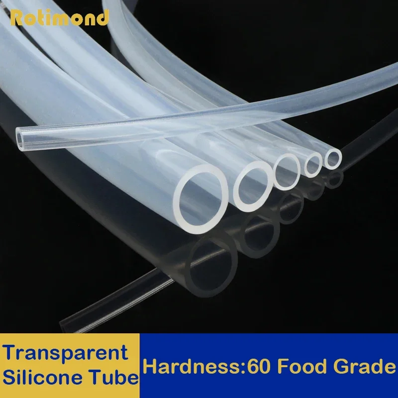 

1 Meter Food Grade Clear Transparent Silicone Rubber Hose ID 0.51 2 3 4 5 6 7 8 9 10 mm O.D Flexible Nontoxic Silicone Tube