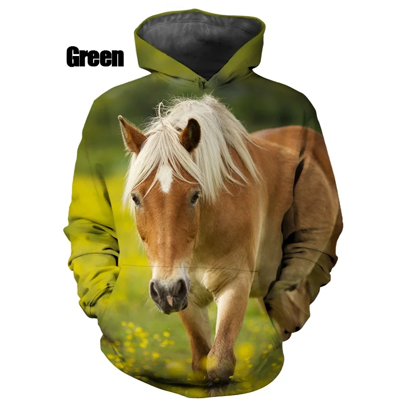 Hot Sale Horses 3D Print Hoodie Sweatshirts Men Women Fashion Casual Long Sleeve Pullover Print Harajuku Streetwear Hoodies