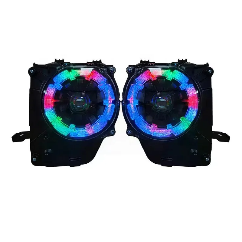 For Toyota RGB LC70 LC76 LC79 Retrofit Headlamp Angry Eye Corner Lights Bi LED Projector Headlights