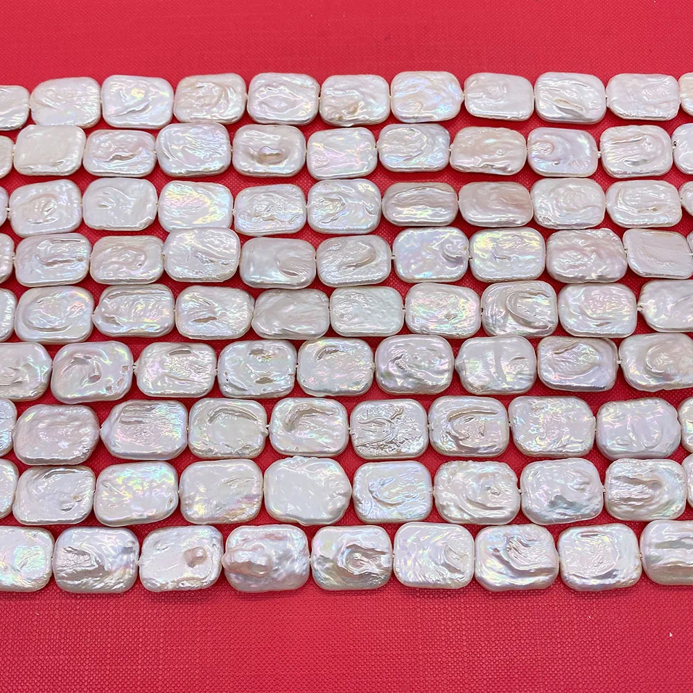 Rectangular Natural Freshwater Pearls White Baroque Pearls For Jewelry Making DIY Necklace Bracelet Earrings Accessories 14x18mm