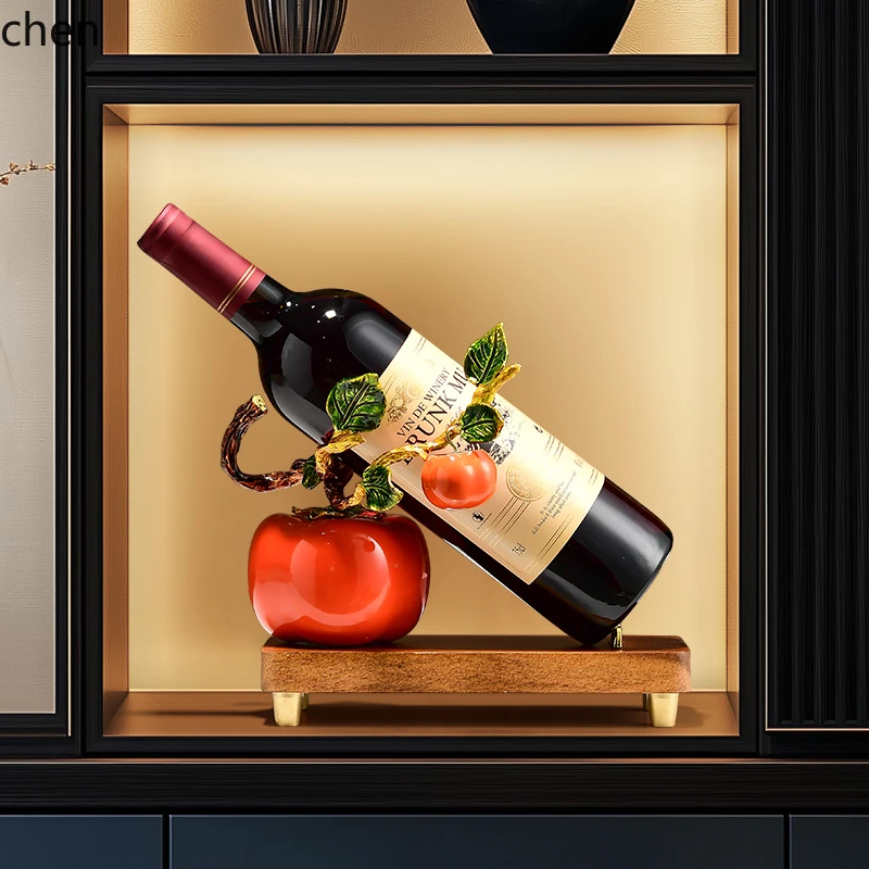 

QZT Red Wine Rack Ornament Living Room TV Cabinet Wine Bottle Rack Decoration