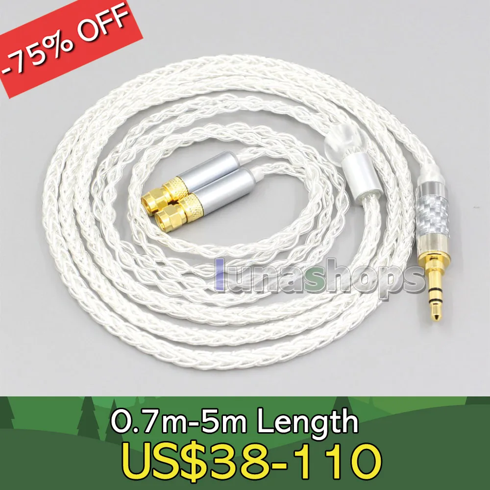 

2.5mm 4.4mm XLR 8 Core Silver Plated OCC Earphone Cable For HiFiMan HE400 HE5 HE6 HE300 HE4 HE500 HE6 LN006564