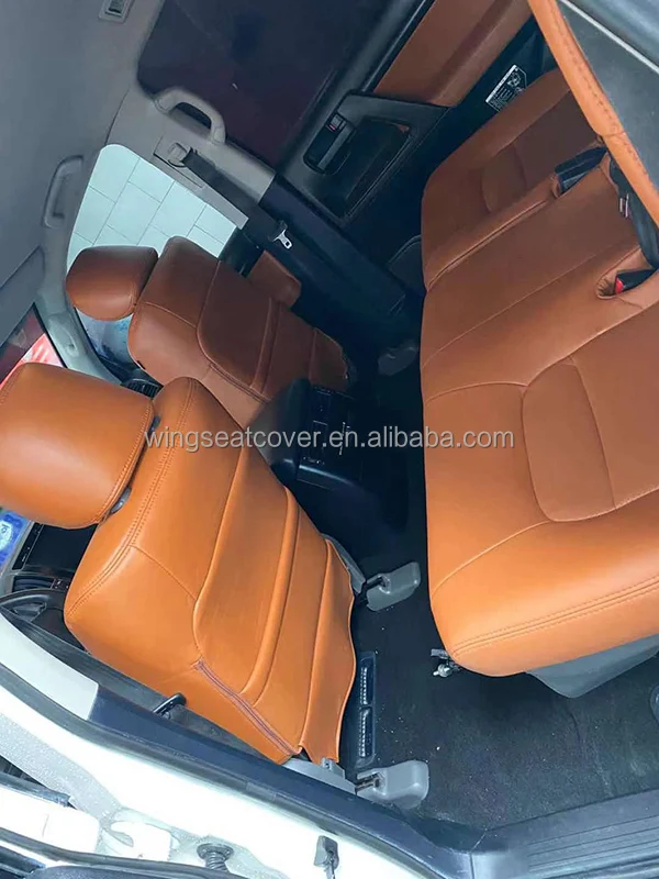 

New design luxury original car seat cover diamond stitching custom fit leather car seat covers for land cruiser lc200