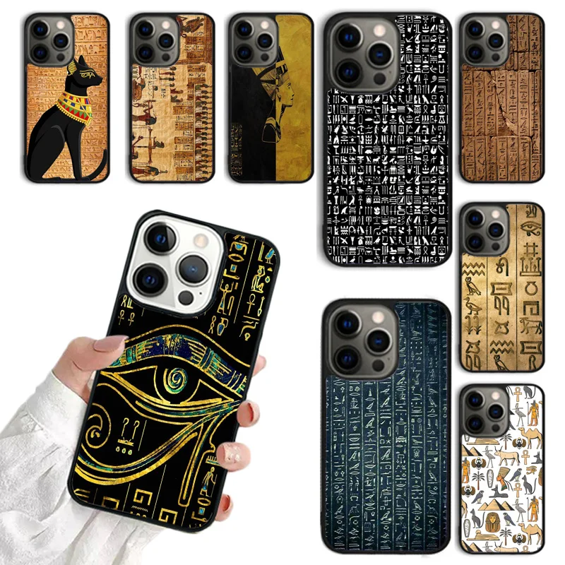Мультяшный чехол для телефона с принтом анкха, Египет, кот для iphone SE2020, 15, 14, 6S, 7, 8 plus, 11, 12, 13 Pro, XR, XS Max, оболочка