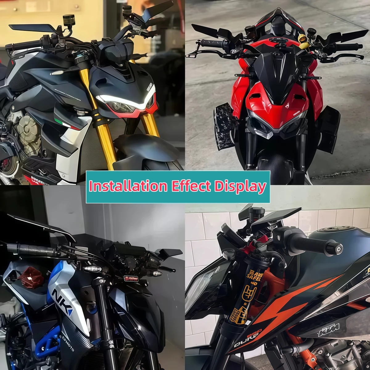 ملحقات الدراجات النارية مرآة أجنحة خفية لتدوير المرايا القابلة للتعديل لياماها Mt 03 07 09 R1R3R7 Xmax Ktm Bmw