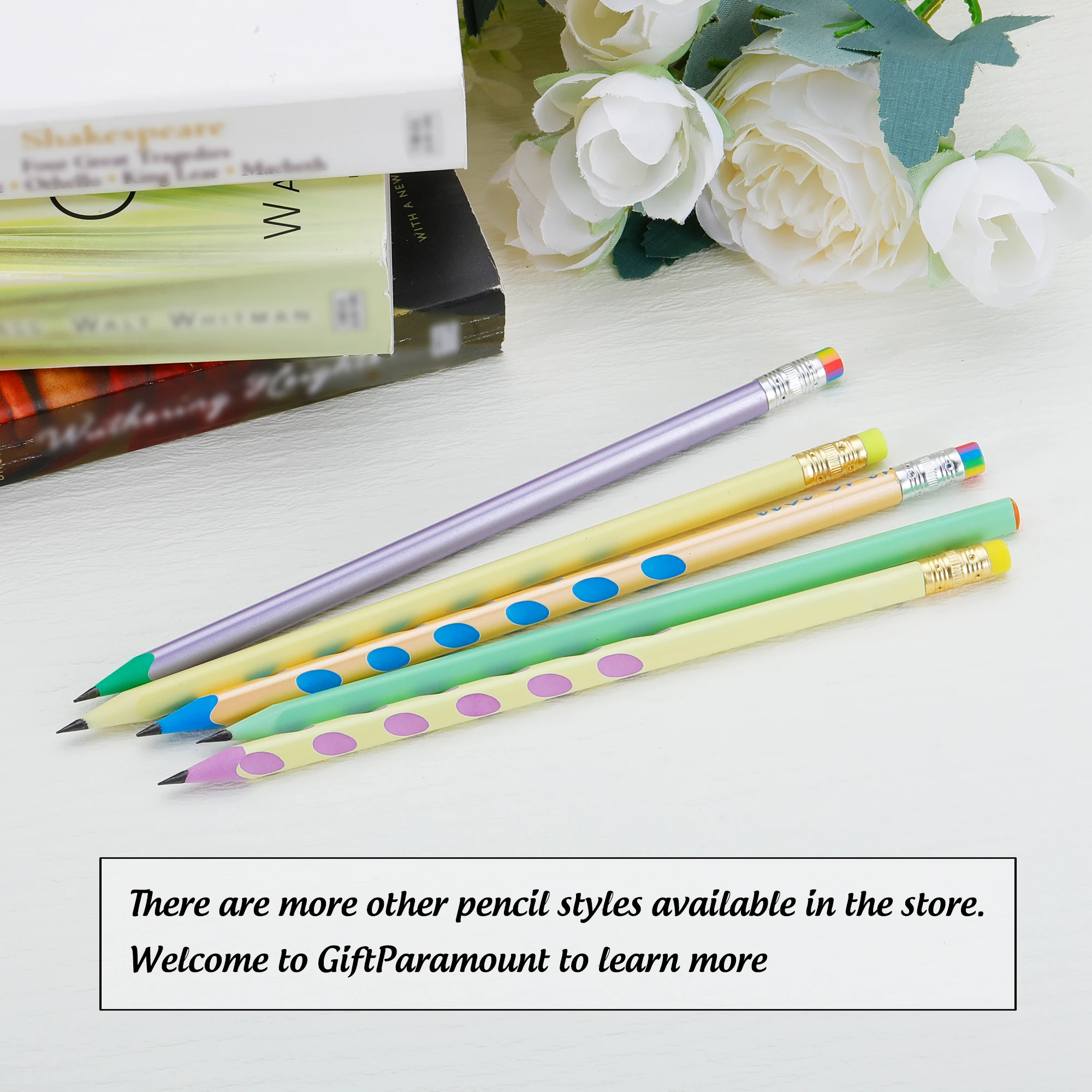 Customized Text Thick Pencil Triangle Rod HB Wooden Pencil Child Painting Writing Correction Writing Posture Stationery Supplies