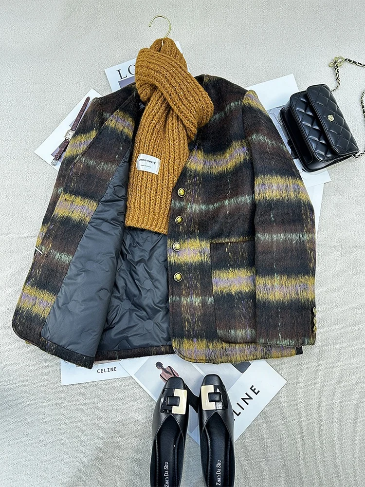 Abnehmen Effektiven Woolen Anzug Sle frauen daunen Jaet Kleine Fraance Sle Winter Neue Lose Fit Single Button Mantel