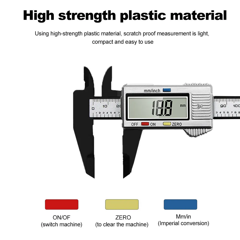 150mm Electronic Digital Caliper ABS Vernier Caliper High Precision Digital Display Ruler Micrometer Measuring Tool