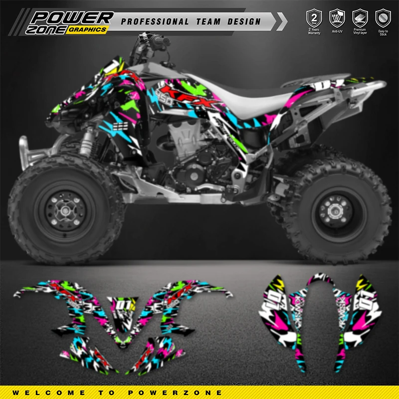 

PowerZone пользовательские графические фоны для команды, набор наклеек для KAWASAKI KFX 450 450R, наклейки 02