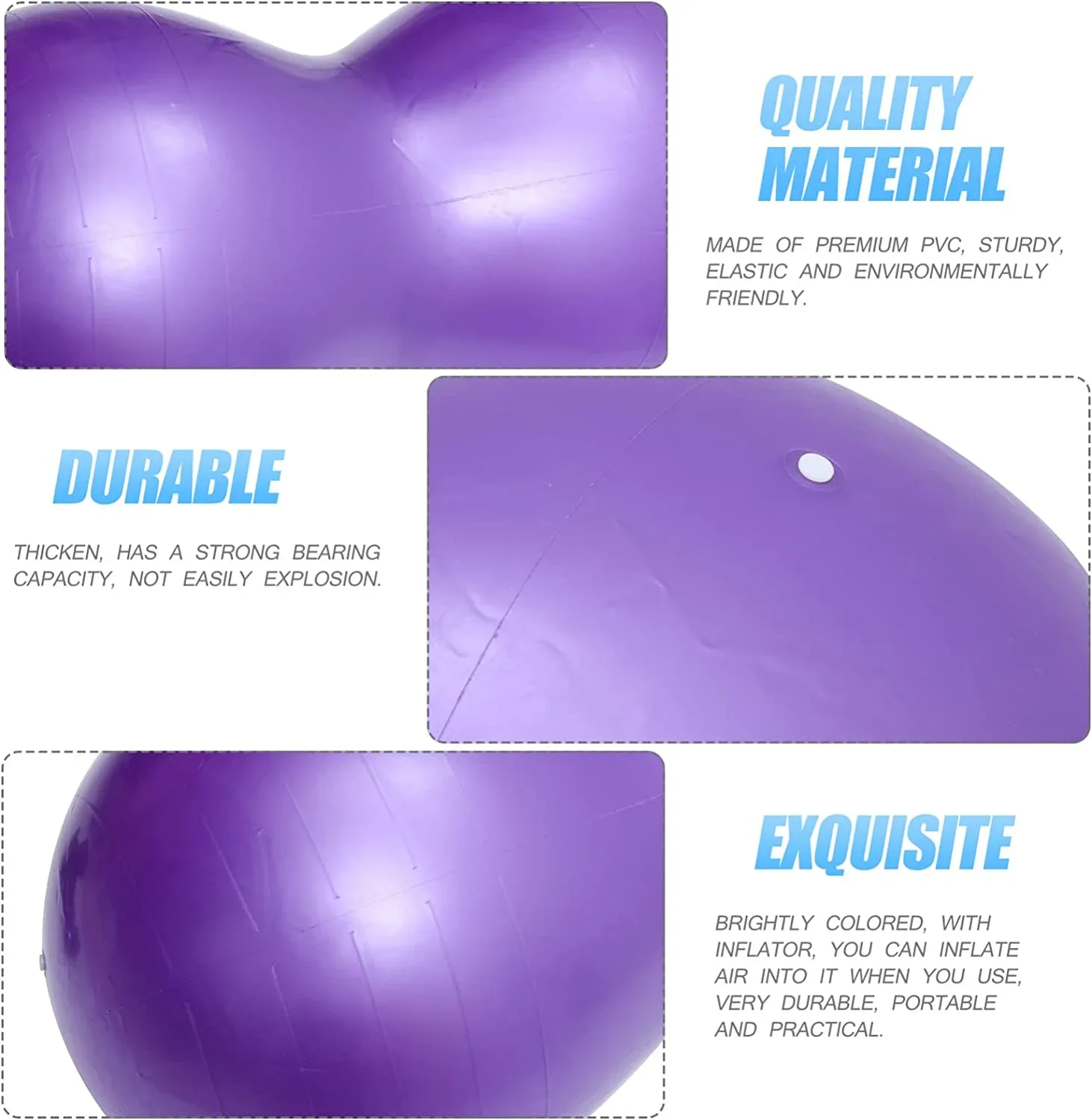 Balance Trainer Exercise Ball PVC Yoga Peanut Ball Yoga Ball with Inflator Fitness Ball Thicken Ball for Yoga Pilates 45cm*90cm