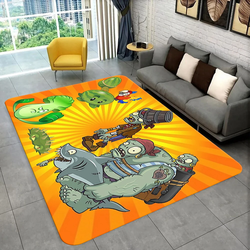

P-plant Vs Z-zombiee Floor Mat Floor Mat INS Style Soft Bedroom Floor House Laundry Room Mat Anti-skid Household Carpets