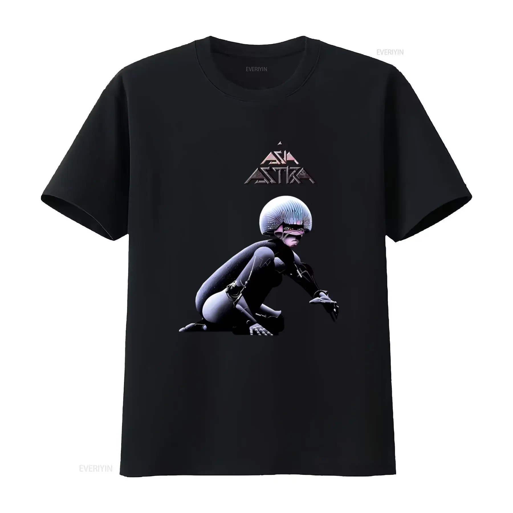 Cotton T shirt Asia Astra Rock Music with Futuristic Robot Design Geoff Downes John Wetton Mandy Meyer vintage Washed Stretched