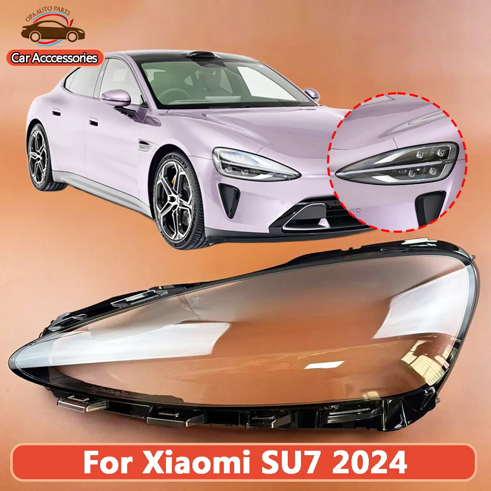 Car Front Headlight cover For Xiaomi SU7 2024 Accessories Lampshade Headlight Shell Car Front Headlight Lens Cover Lights Shell