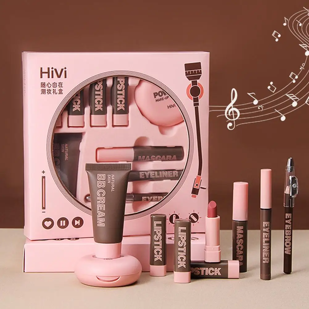 Travel Size Makeup Set Lipstick Powder Mascara Eyebrow Pencil Set Makeup Gift Box Set Valentine's Day Gift