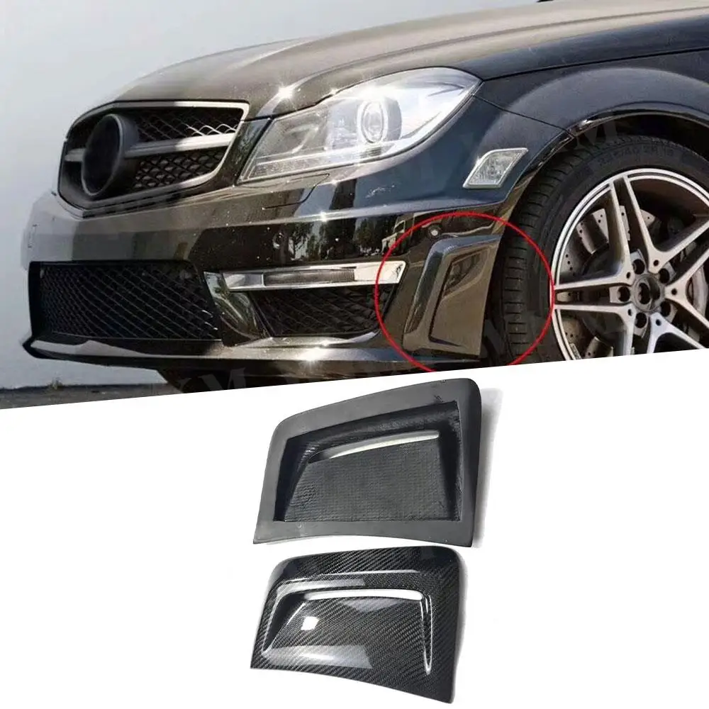 Carbon Fiber Front Bumper Side Air Vents for Mercedes Benz W204 C63 AMG 2012-2014 FRP Car Fenders Vents Panels Trims Covers