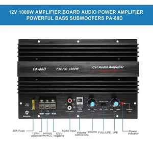 PA-80D Universal Car Audio Power Amplifier Board, 12V, 1000W, Mono, powerful bass subwoofers, car and Modi 8 Main Sales Plate 1000W Amplifier - №6