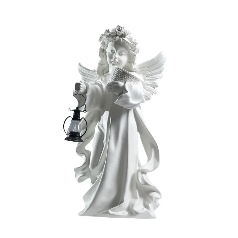 European retro angel floor ornament tray living room entrance key creative desktop decoration resin statue sculpture