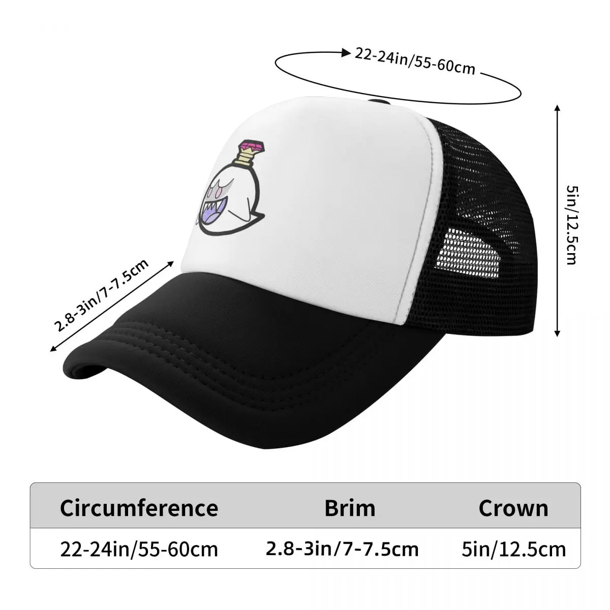 King Boo Cap Fashion Casual Mesh Baseball Caps Adjustable Hat Hip Hop Summer Unisex Baseball Hats Polychromatic