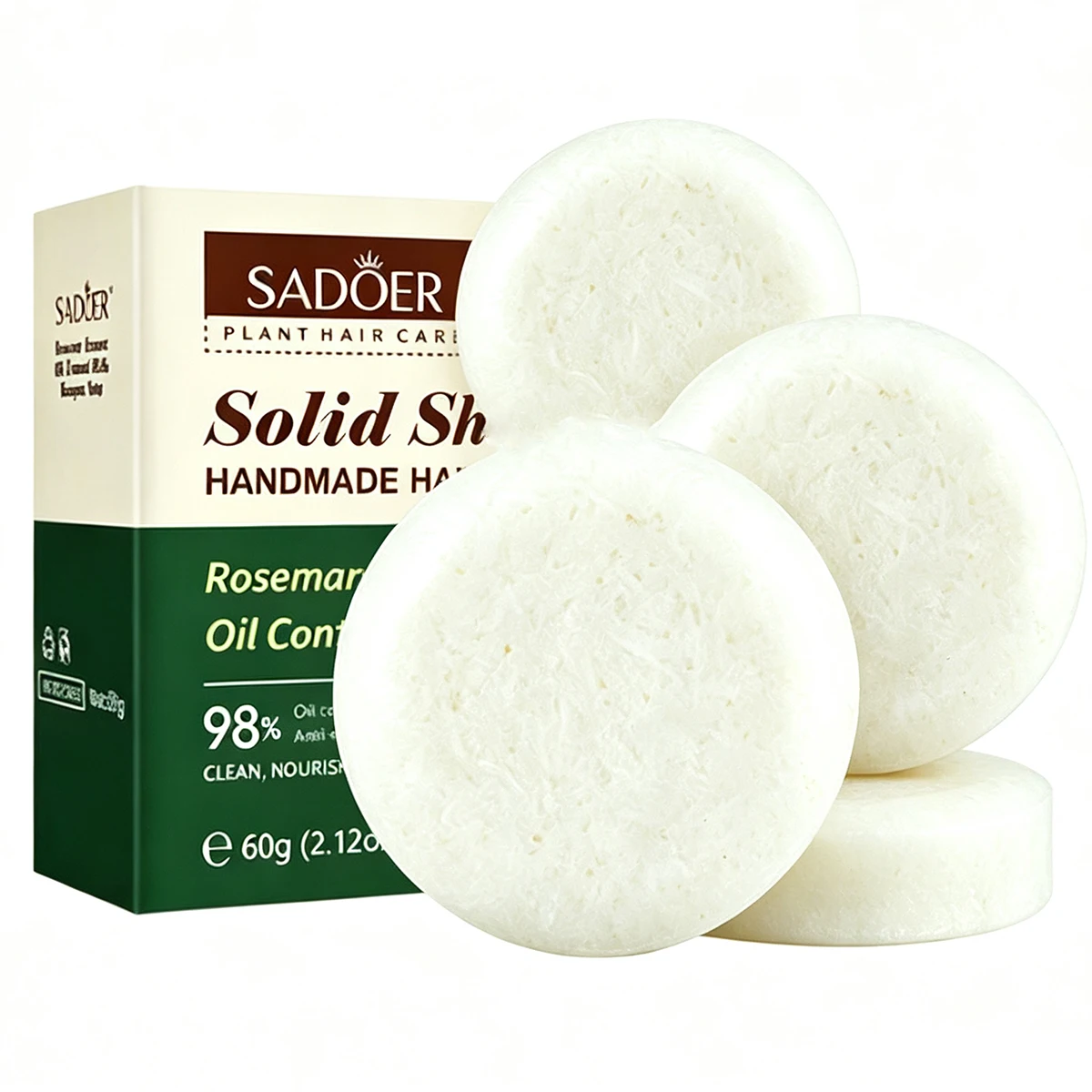1/3 PCS Rosemary Hair Shampoo Bar for Hair Growth – Strengthening Solid Hair Shampoo Reduce Breakage, Deep Cleansing for Scalp