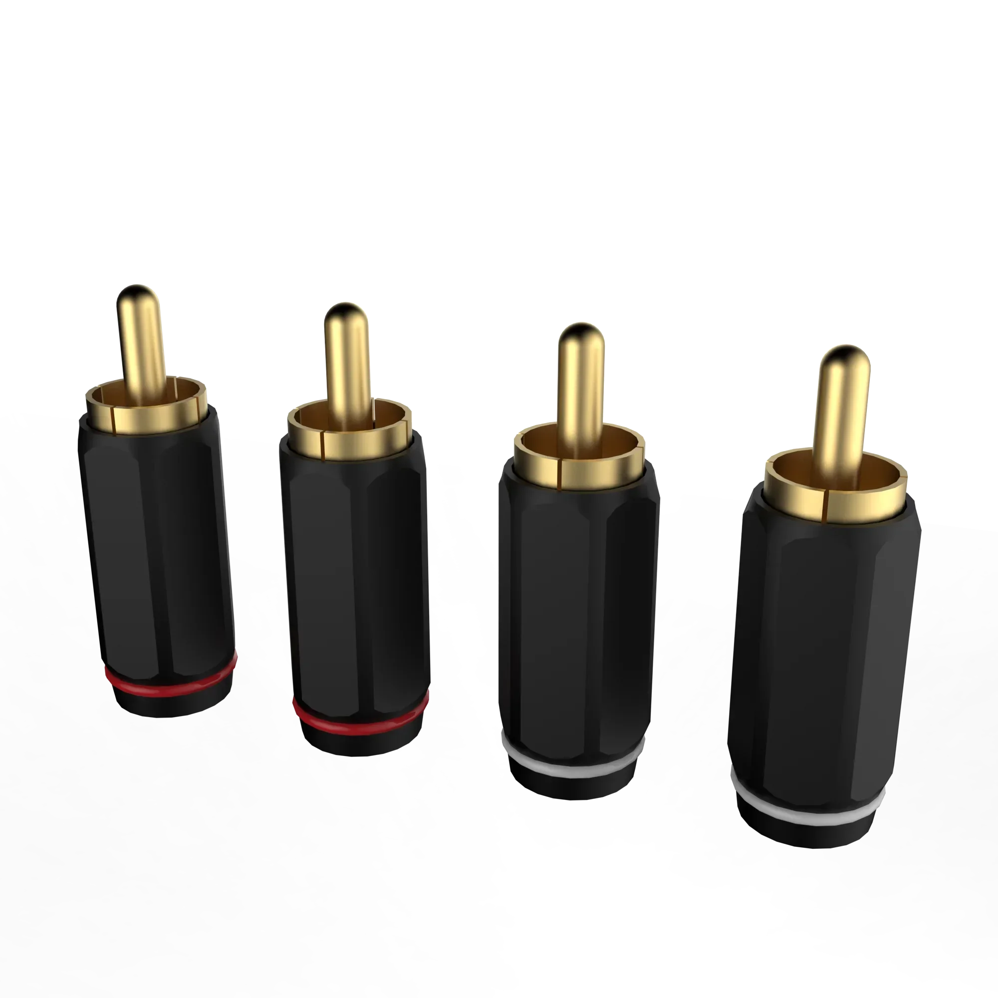 4 個金メッキ RCA オスコネクタプラグオーディオビデオ DIY 6 ミリメートル RCA ケーブル端子オーディオ信号ライン