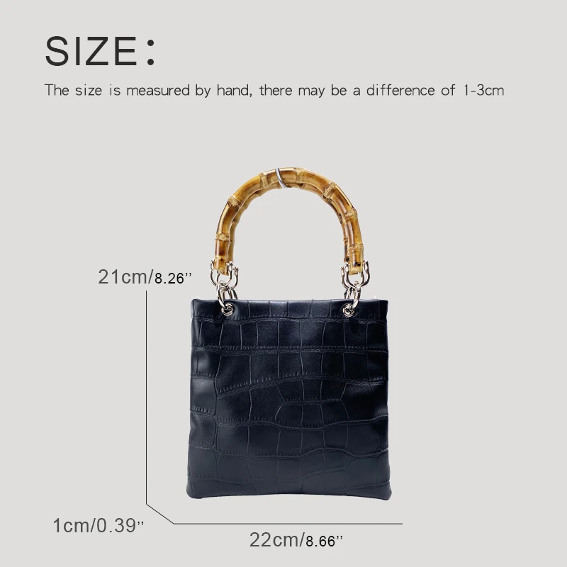 MEDIOW Vintage Bags For Women Luxury Designer Handbag And Purse 2024 New In PU Embossed Crocodile Pattern Bamboo Handle Shoulder