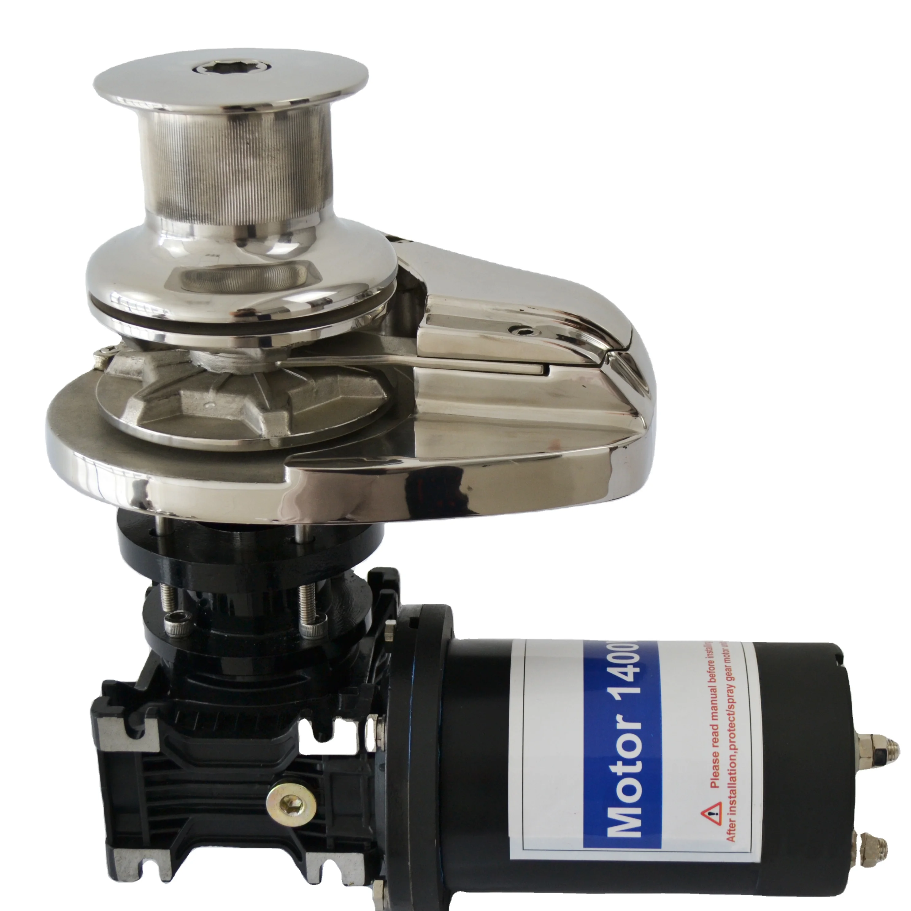 Electric Boat Anchor Windlass 1200W 12V/24V Stainless Steel Vertical Capstan 400KG Capacity 50m Lifting Height