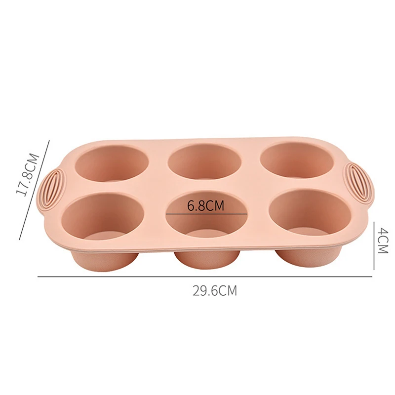 6 molde redondo de silicona para muffins, taza DIY de silicona de alta temperatura para Mousse, postre, pastel de Chocolate, herramientas de cocina para hornear