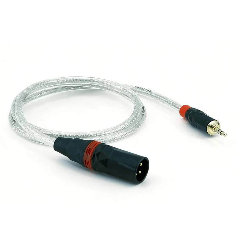 XLR 3Pin to 3.5mm Aux Audio Extension Cable,1/8'' Mini Stereo Jack to XLR Male MIC Converter Cord for PC Phones Amplifier