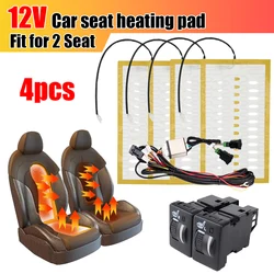 Built-in Car Seat Heater Kit 2 Seats 12V Carbon Fiber Heat Pad Poleless Paddle Switch Dual Control System Fit for Toyota Corolla